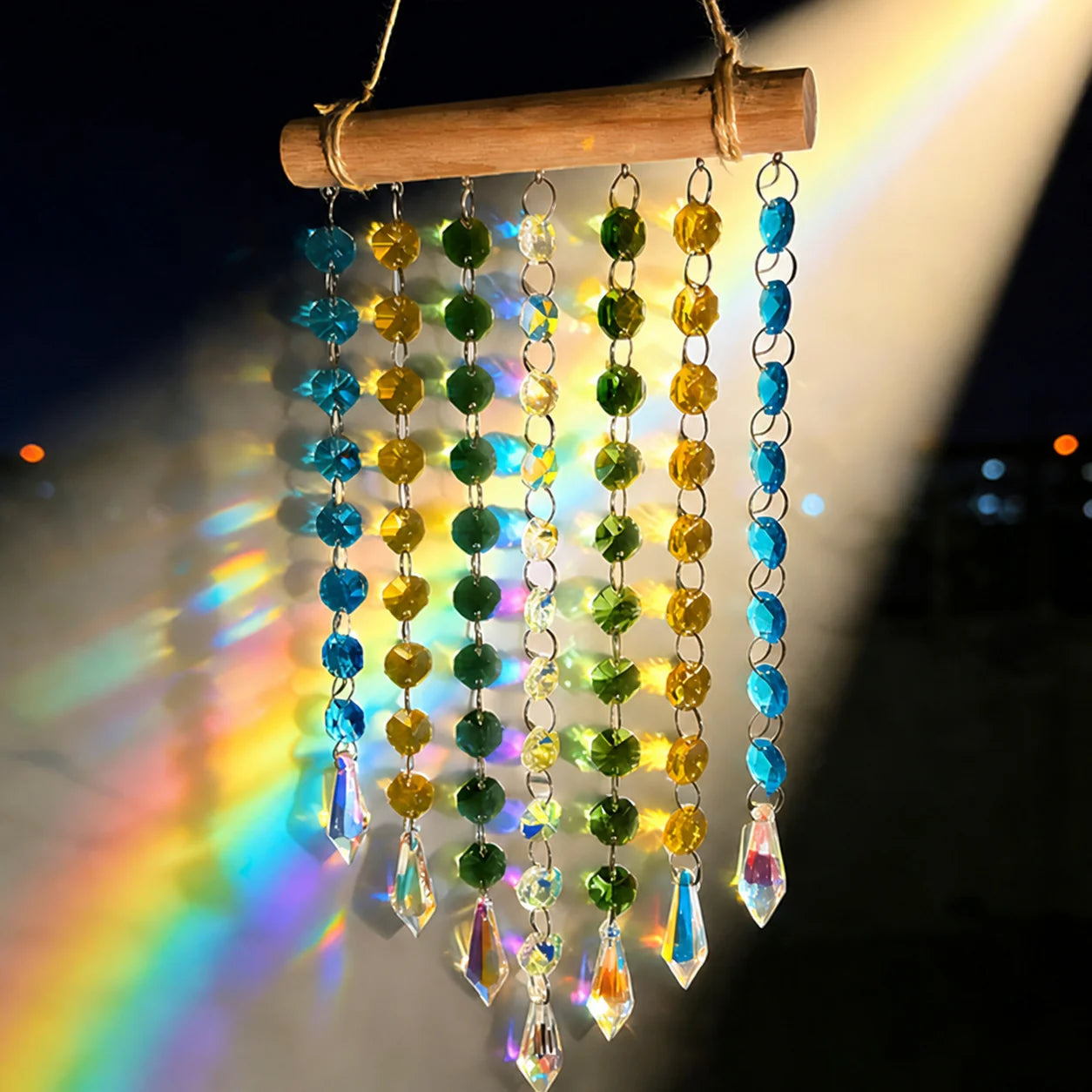 Rainbow Catcher Rustic Crystal Suncatcher Decorative Hanging Ornament Versatile Garden Suncatcher For Hotel Sunlit Areas Yard Oasis Select color 2