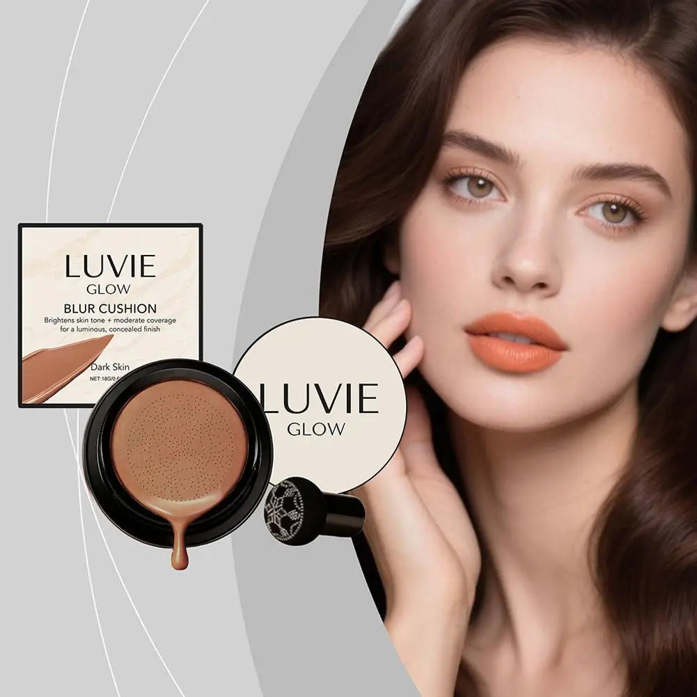 Glow Foundation Cushion, Mushroom Head Air Cushion BB Cream Face Makeup Foundation, Concealer Long-Lasting Even Skin Tone Oasis Select