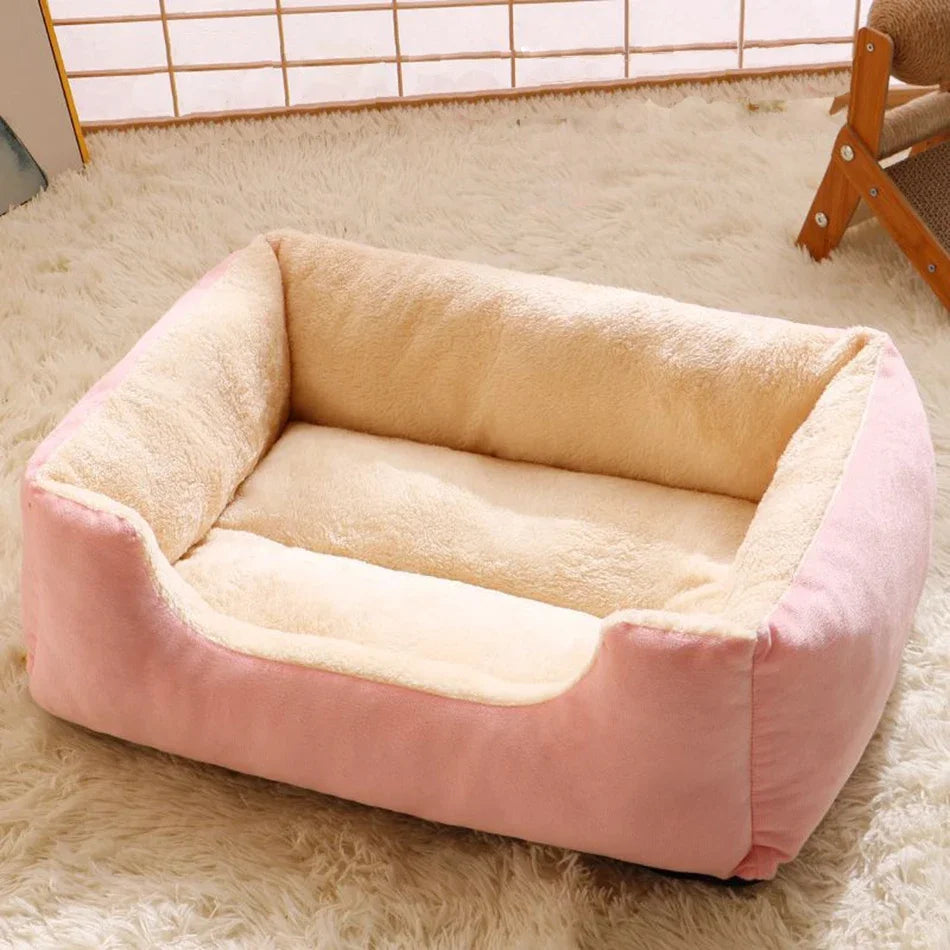 Color Square Winter Soft Warm House for Dog Bed for Dog Mat Waterproof Cat Bed Pet Bed for Large Medium Small Dog House Oasis Select