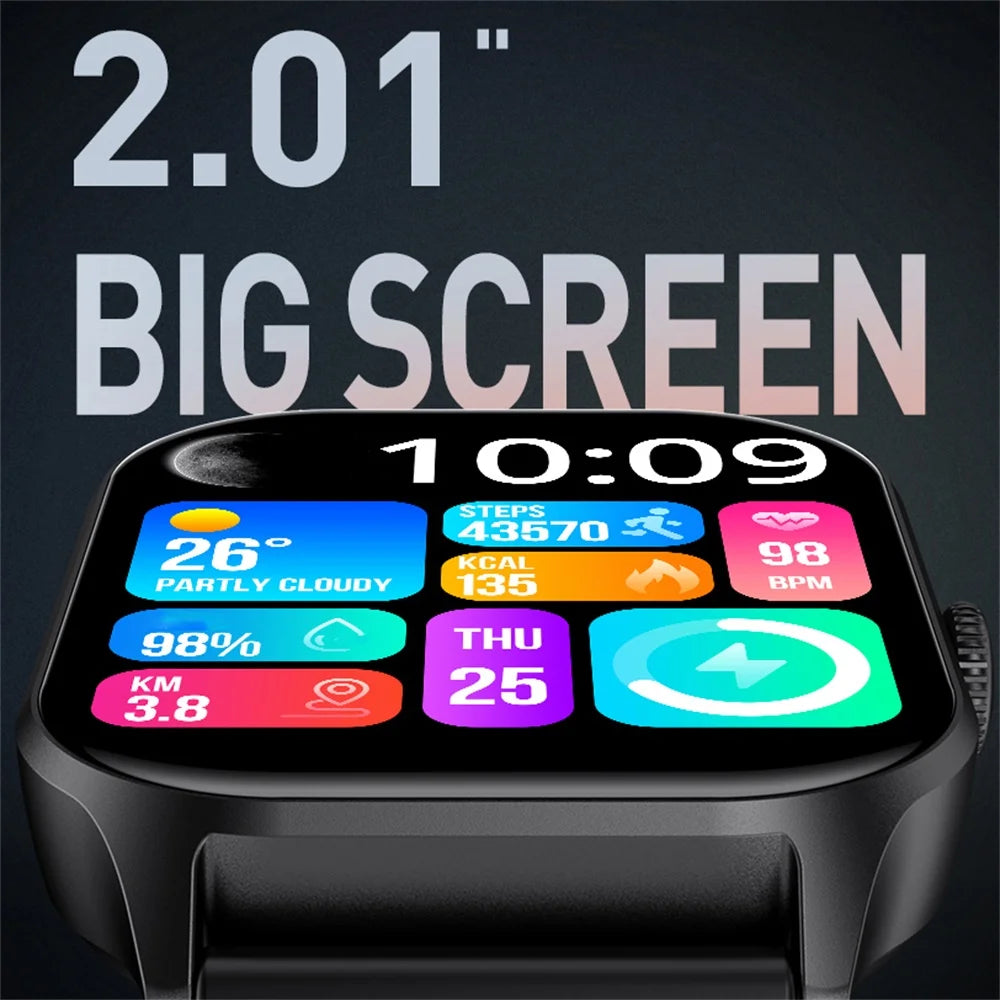 Smart Watch Men Women 2.01 Inch Sports Fitness Watch Blue Tooth Call Clock Heart Rate Health Waterproof Smartwatch 700Mah Gift Oasis Select