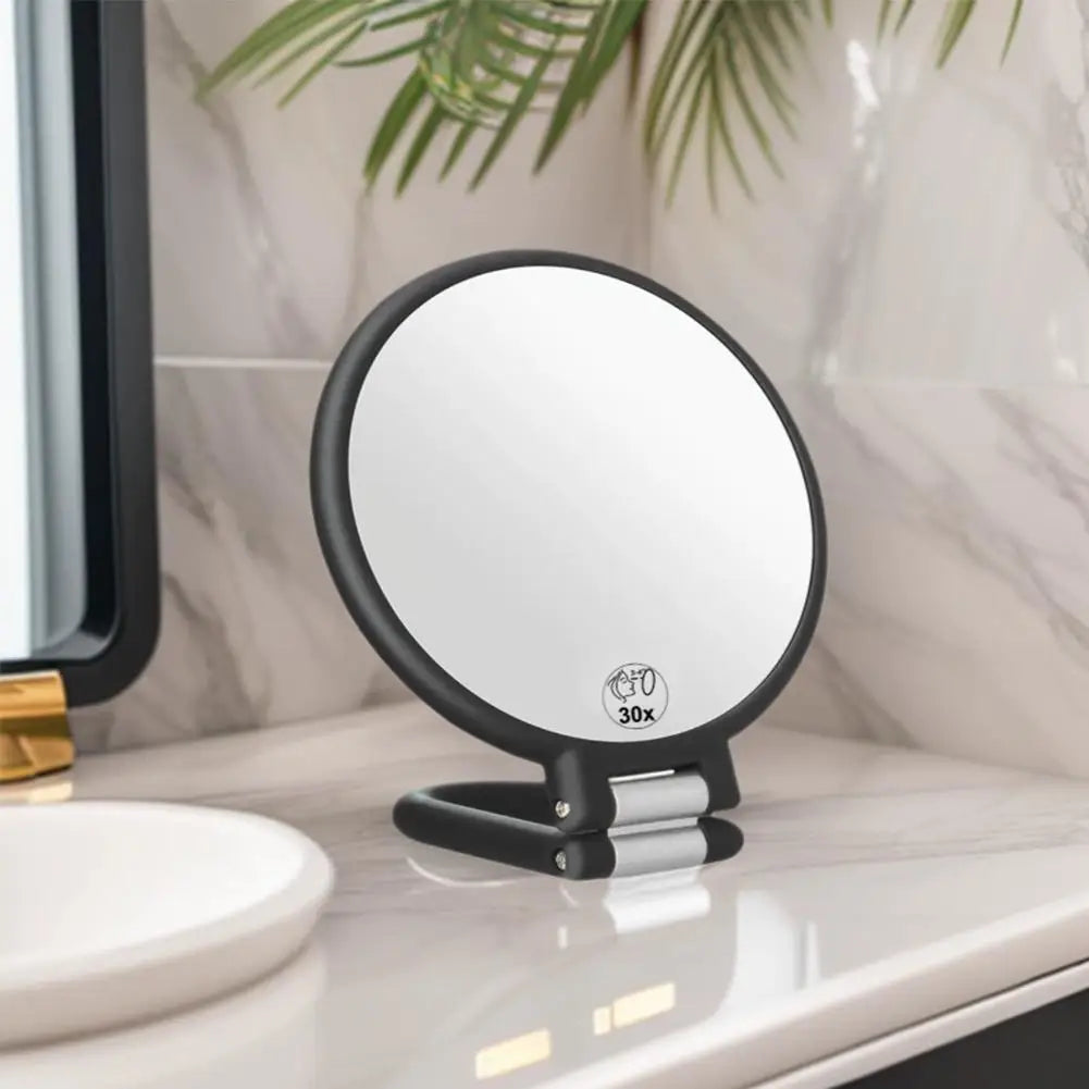 Magnifying Handheld Mirror Double Sided,1X 15x 20X 30X Magnification Hand Mirror, Travel Folding Stand Adjustable Dressing Table Oasis Select