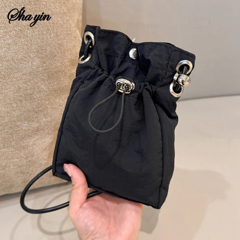 Nylon Crossbody Bag Soft Mini Phone Wallet Multifunctional Square Shoulder Bag Crossbody Purse Canvas Purse Messenger Bag Oasis Select