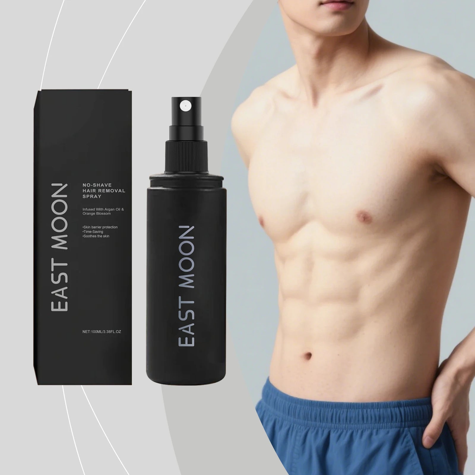 East Moon Men's Depilatory Spray – Gentle & Skin-Friendly Depilatory Spray Oasis Select