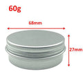10Pcs 5g/10g/15g/20g/30g/50g Empty Silver Aluminum Tins Cans Screw Top Round Candle Spice Tins Cans with Screw Lid Containers Oasis Select 10pcs 60g