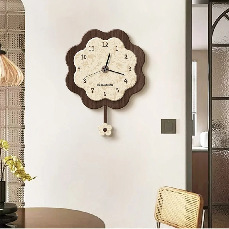 Middle Ancient Style Creative Art Wall Clock New High-end Feeling Living Room Dining Room Bedroom Home Wall Clock Oasis Select