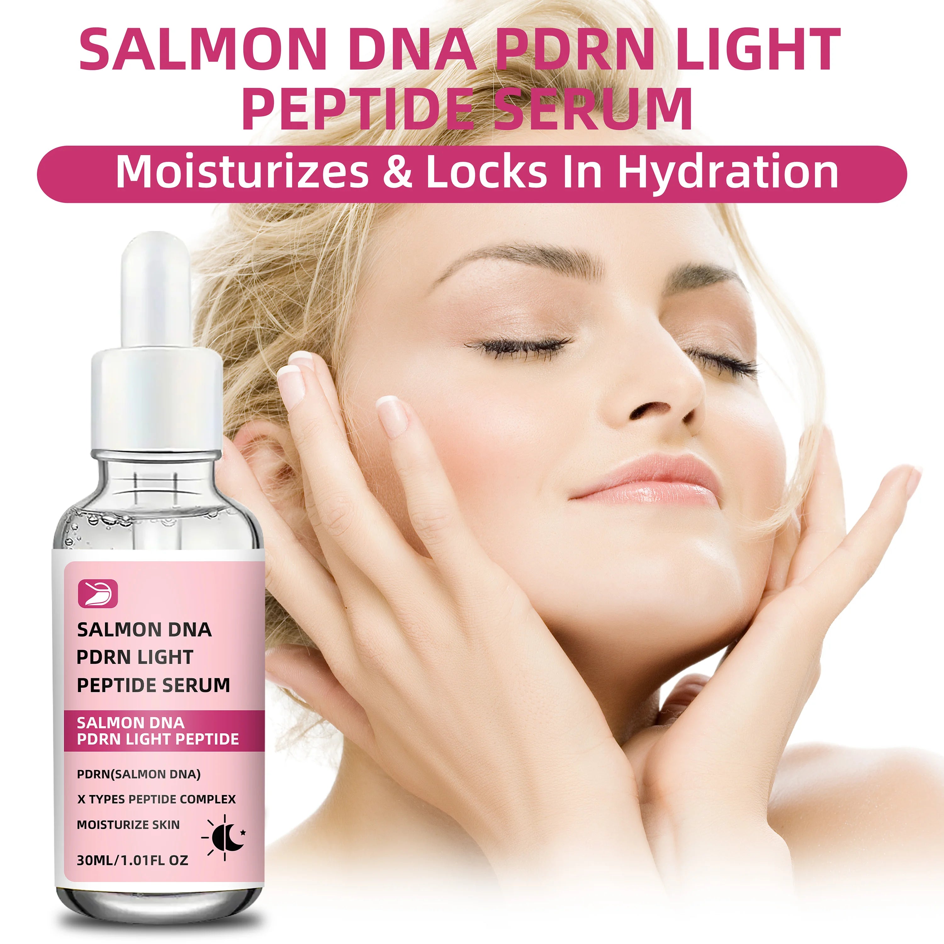 ottilavie Salmon DNA PDRN Light Peptide Serum: Deep Moisturizing, Refreshing & Non-Greasy Facial Essence for All Light Skin Type Oasis Select