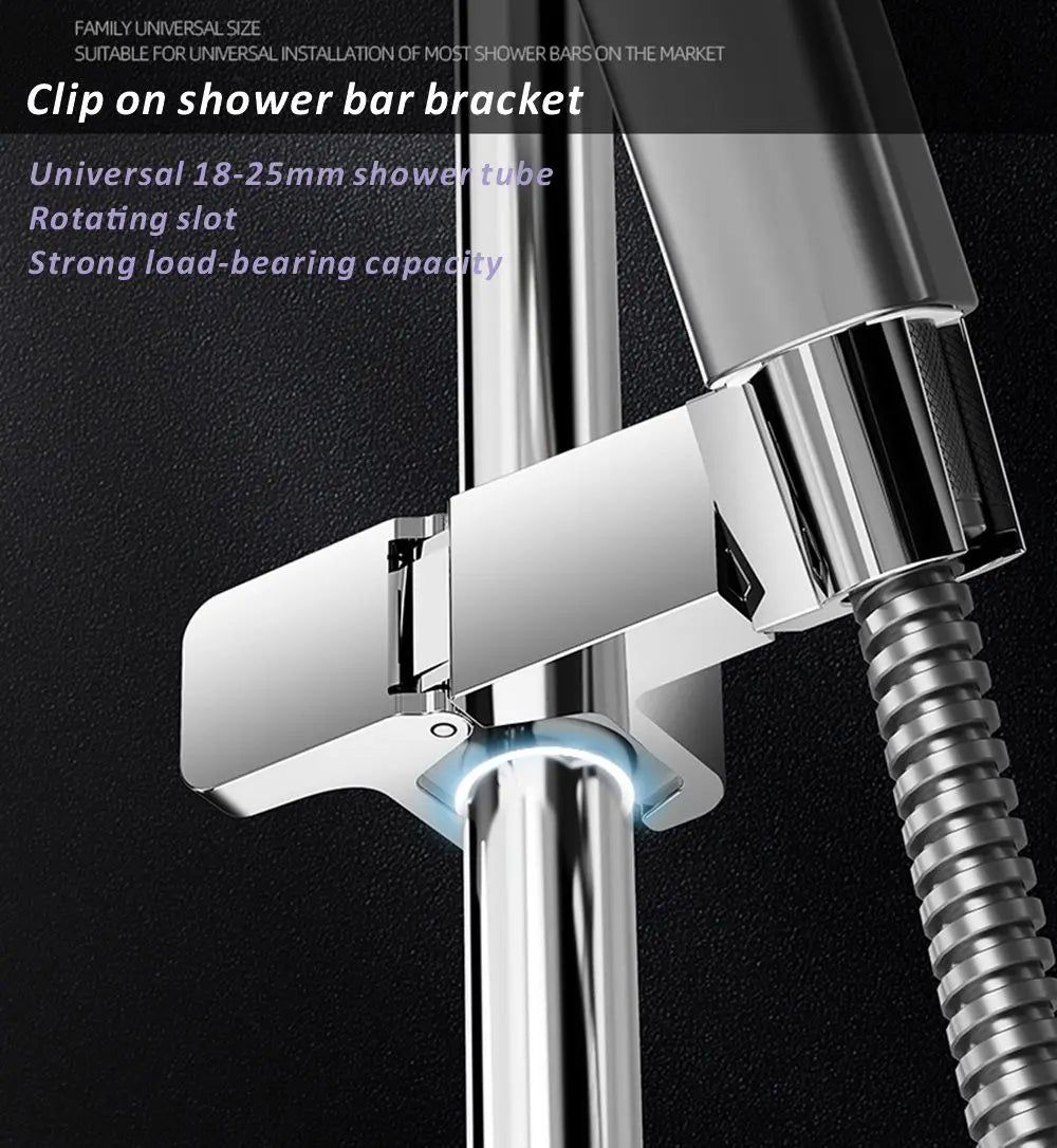 Universal Shower Head Holder Adjustable Shower Rail Holder Bathroom Accessories Replacement Hand Shower Bracket for Slide Bar Oasis Select