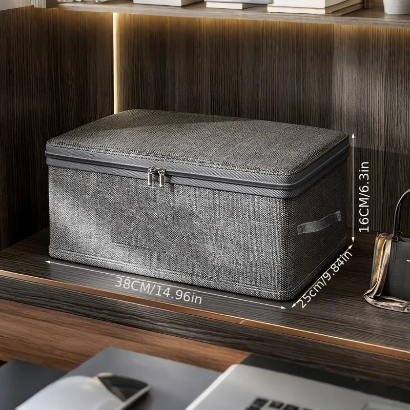 Stackable Foldable Fabric Storage Boxes with Lids and Handles Rigid and Foldable Storage Boxes Clothing Lockers Under-Bed Storag Oasis Select 38cm