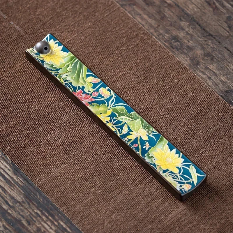 Ceramic Enamel Line Incense Burner Incense Insert Creative Tea Ceremony for Antique Lying Incense Burner Holder Oasis Select C