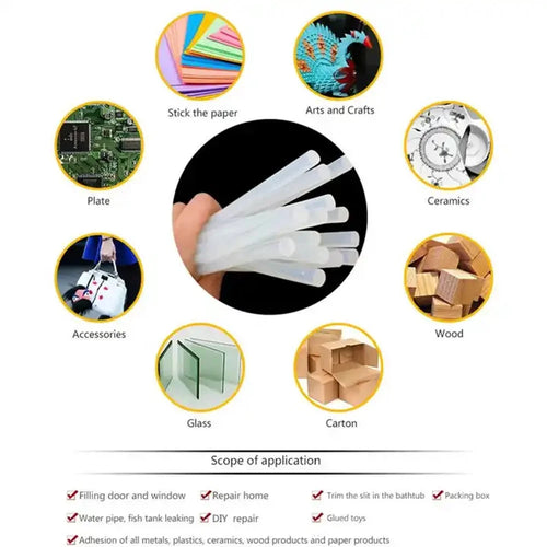 20Pcs 7mm Hot melt Glue stick adhesive Translucent Strong Viscosity Rods for Glue Gun Home DIY Industrial Repair Oasis Select 100mm 10pcs 7mm
