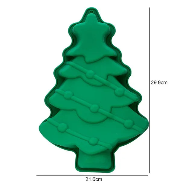 Tree Santa Claus Shape Silicone Mold Cake Decoration Fondant Cookies Tool Gumpaste Candy Chocolate Mold for Baking Oasis Select A