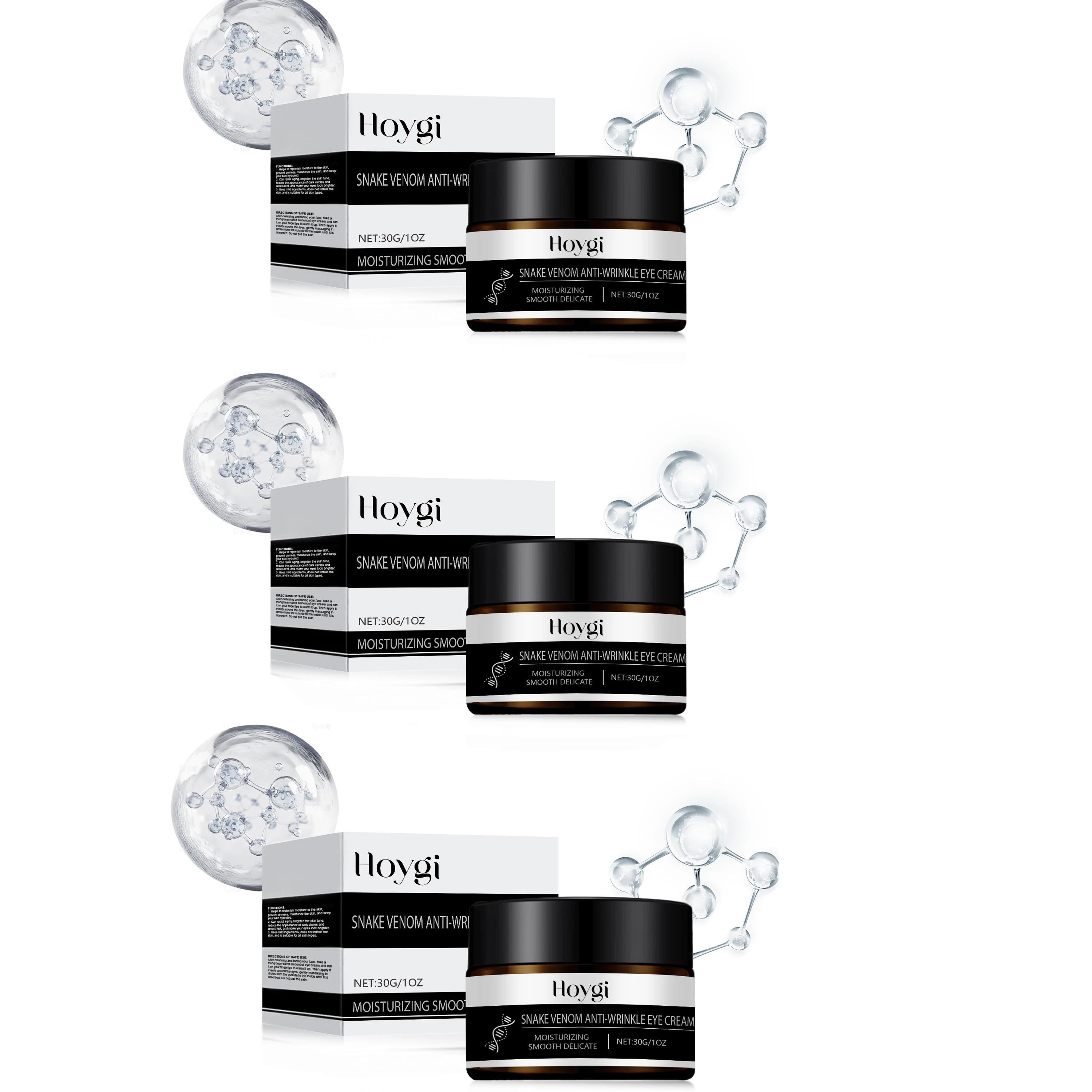 Snake Venom Peptide Eye Cream – Anti-Wrinkle & Dark Circles 30g Eye Cream Oasis Select 3pcs