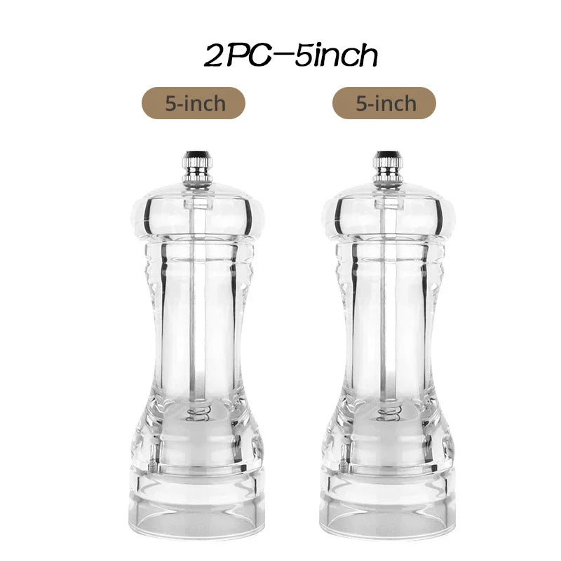Acrylic Pepper Mill & Salt Shaker Set – Ceramic Grinder Combo Salt & Pepper Mill Set Oasis Select 2X5 inch