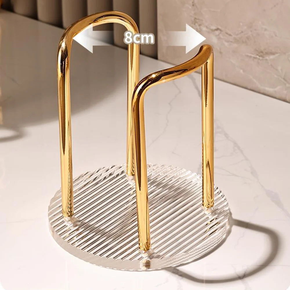 Luxury Disposable Cup Storage Holder Water Tea Cups Dispenser Rack Shelf with Longer Stick Mug Display Stand Home Organizer Oasis Select