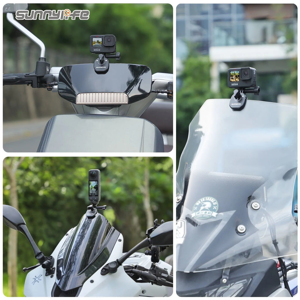 Motorcycle Windshield Mount for Insta360 X5 X4 GoPro DJI Action