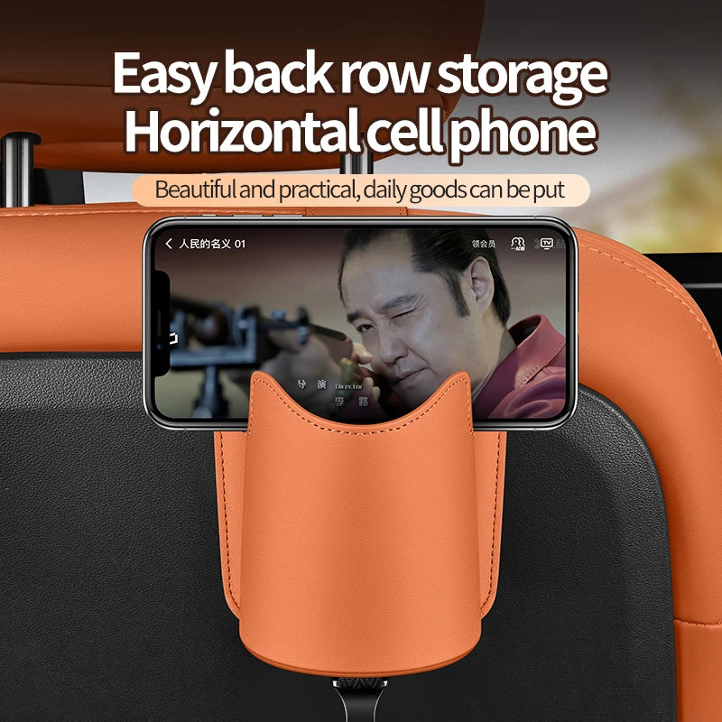 Car Seat Back Hook – Cup Holder, Phone & Bag Organizer