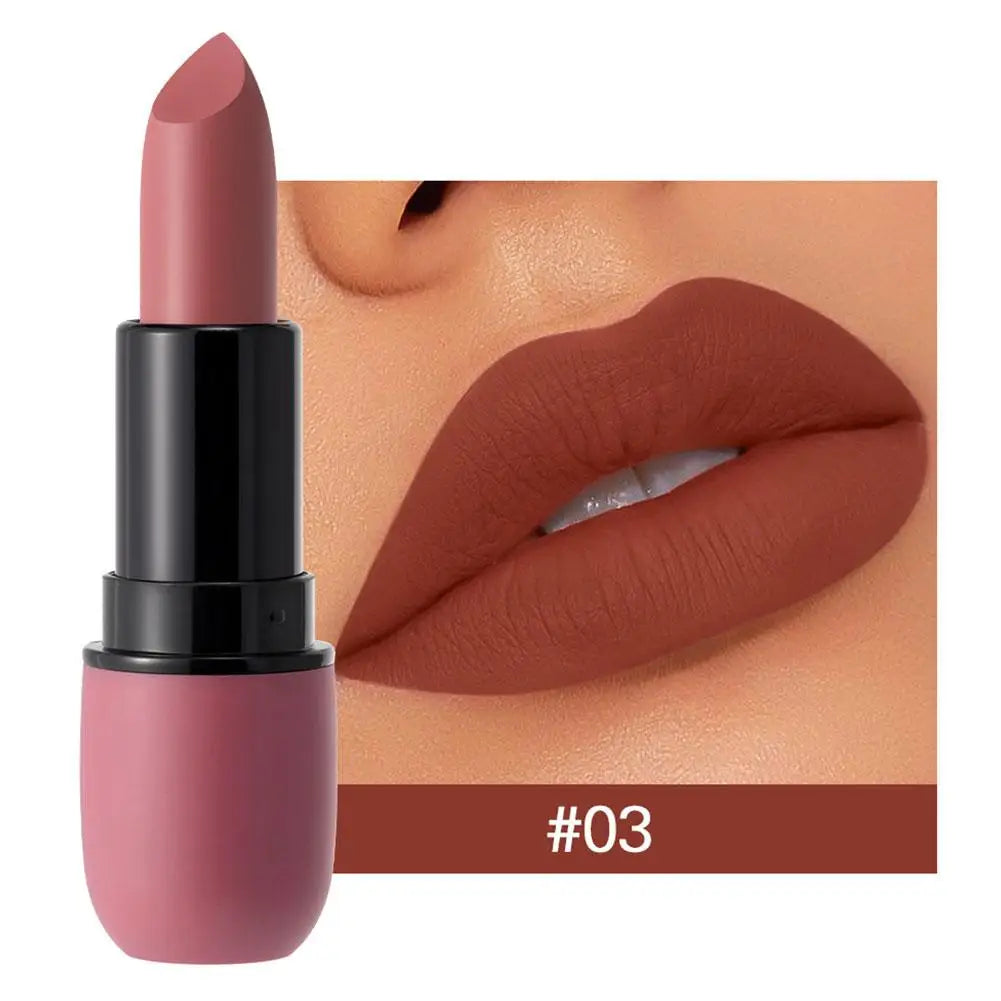 Velvet Matte Lipstick Matte Soft Hydrate Glossy Lipstick Long-Lasting Waterproof Lip Gloss High Pigmented Lip Stick Stain Makeup Oasis Select 03