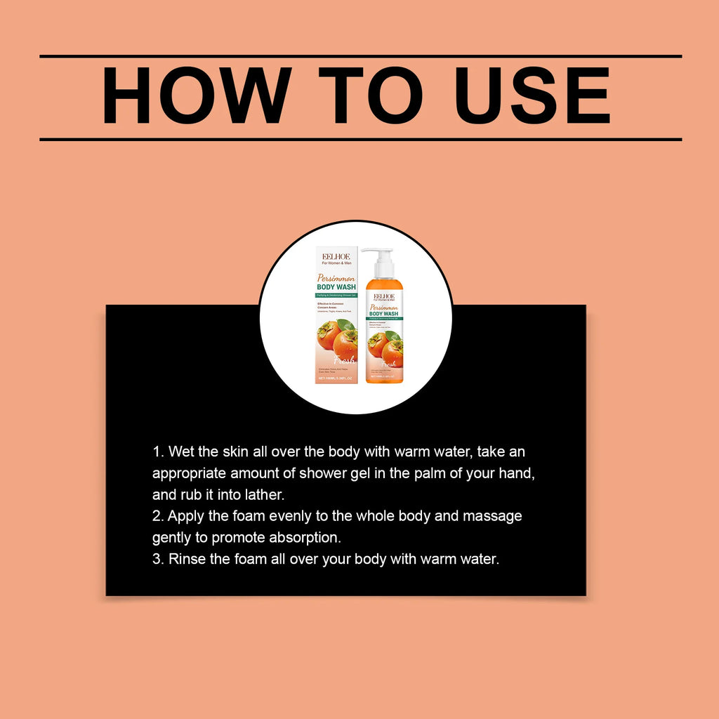 Persimmon Fresh Shower Gel – Refreshing Daily Body Wash Shower Gel Oasis Select