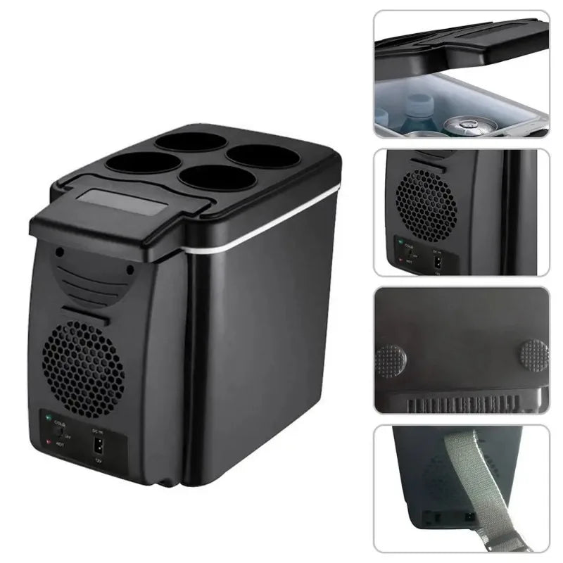 Electric Car Refrigerator 6L 12V Mini Fridge Freezer Vehicle Refrigeration and Heating Ice Box Car Electronic Devices Fridge Oasis Select