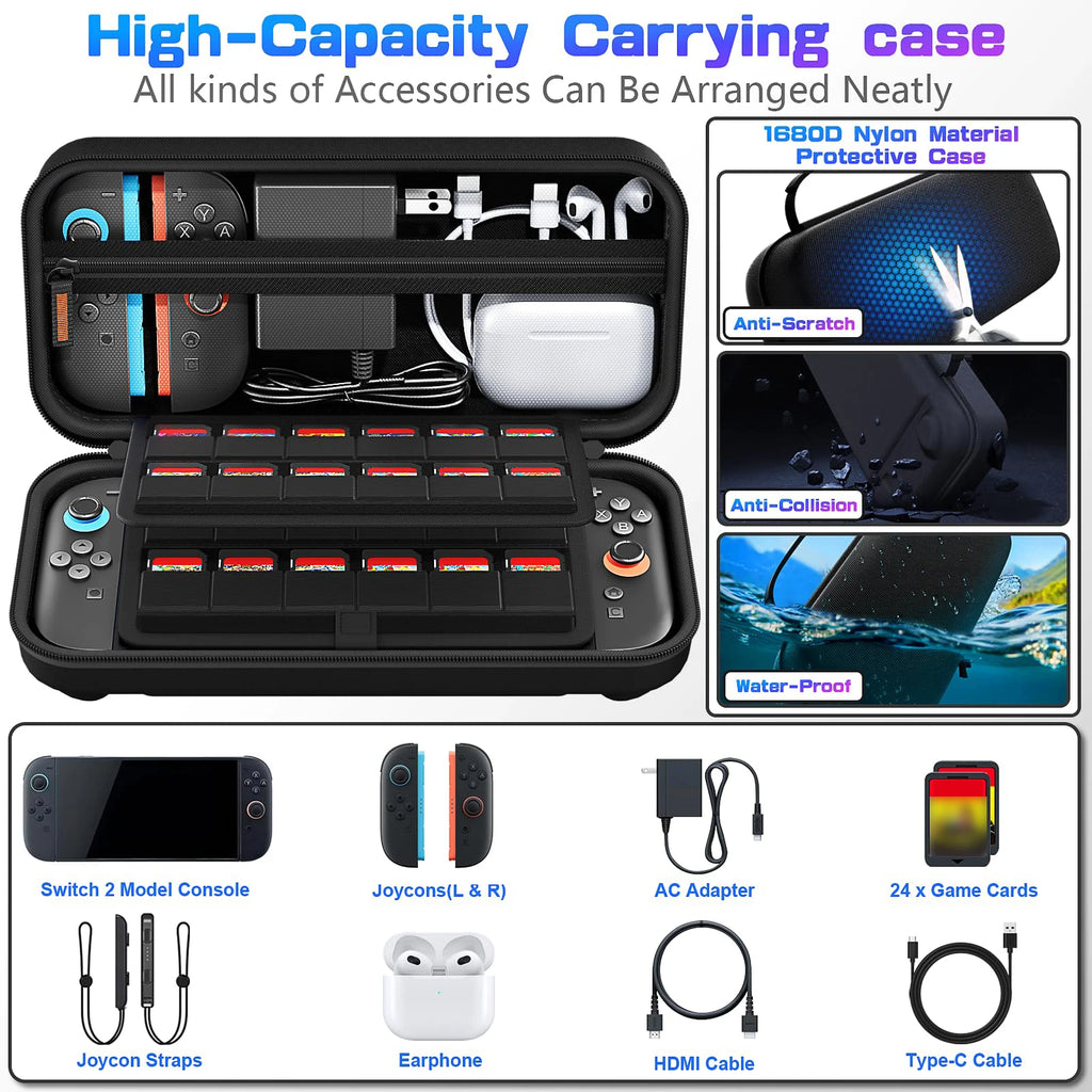Nintendo Switch 2 Carrying Case – Hard Shell EVA Travel Bag