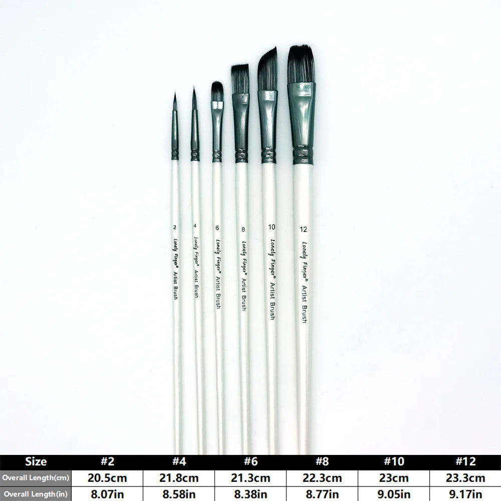 Paint Brushes Set,6Pcs Different Tip Paintbrushes Nylon Hair Artist Acrylic Paint Brushes for Acrylic Oil Watercolor, Face Nail Oasis Select