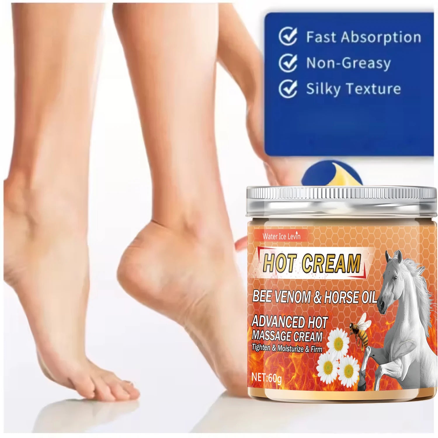 Bee Venom & Horse Oil Hot Cream – Pre-Workout Warming & Firming Warming Body Cream Oasis Select