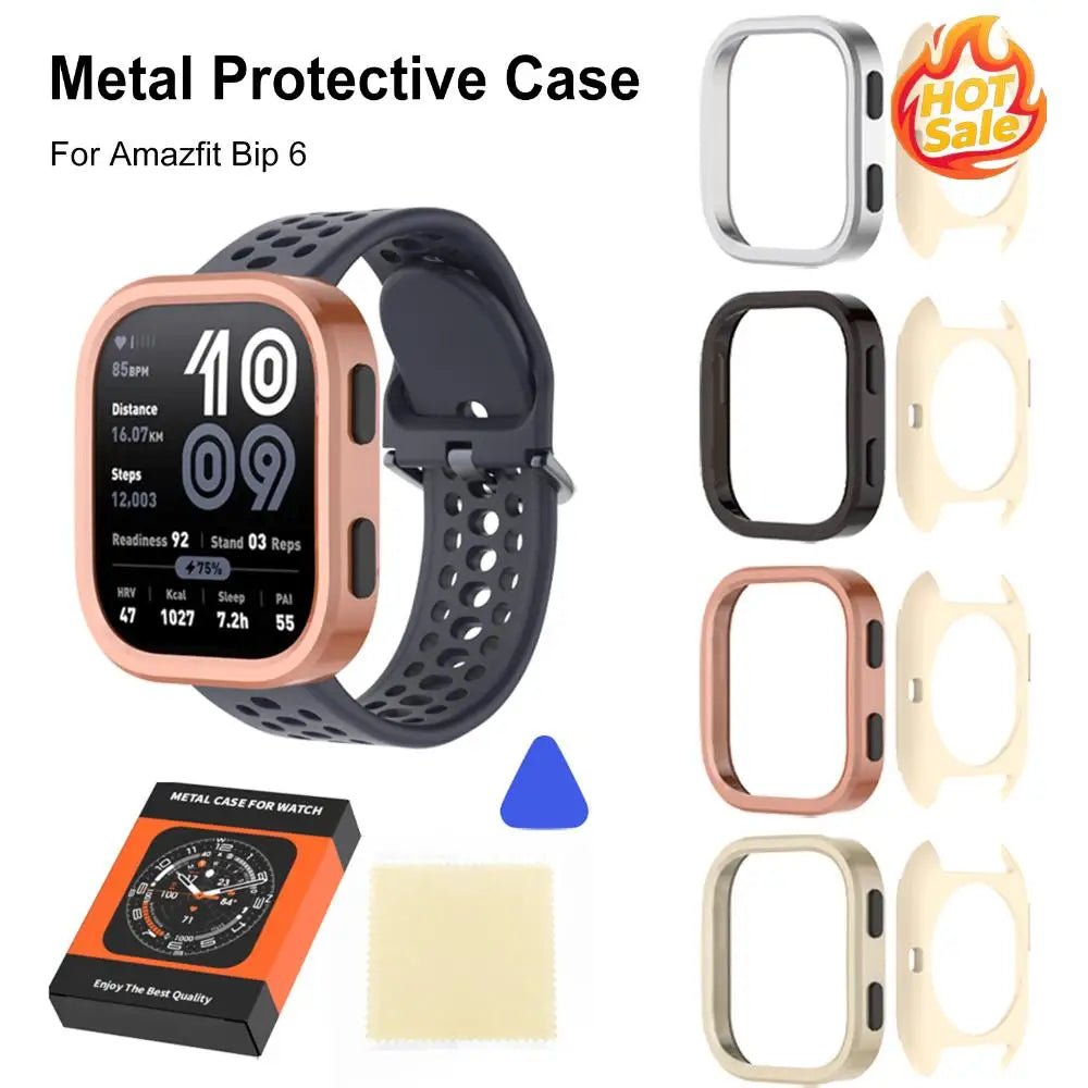 For Amazfit Bip 6 Metal Protective Case Anti-Scratch Smartwatch Thin Cover Detachable Watch Protect Shell Watch Accessories Oasis Select