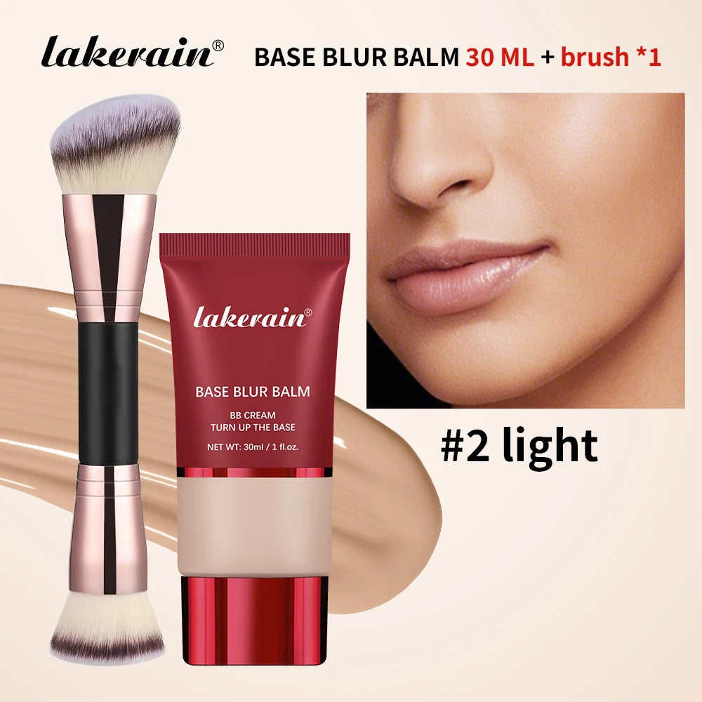 Liquid Foundation and Dual-Brush Combo Long Lasting 24H Control Oil Smooth Matte Balancing Shine Base Foundations Cosmetics Oasis Select SET 2