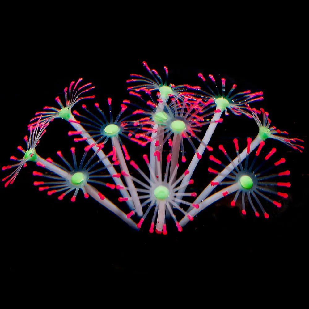 1Pc Silicone Glowing Artificial Fish Tank Aquarium Coral Plants Ornament Underwater Pets Decor Aquatic Pet Supplies Decoration Oasis Select Pink