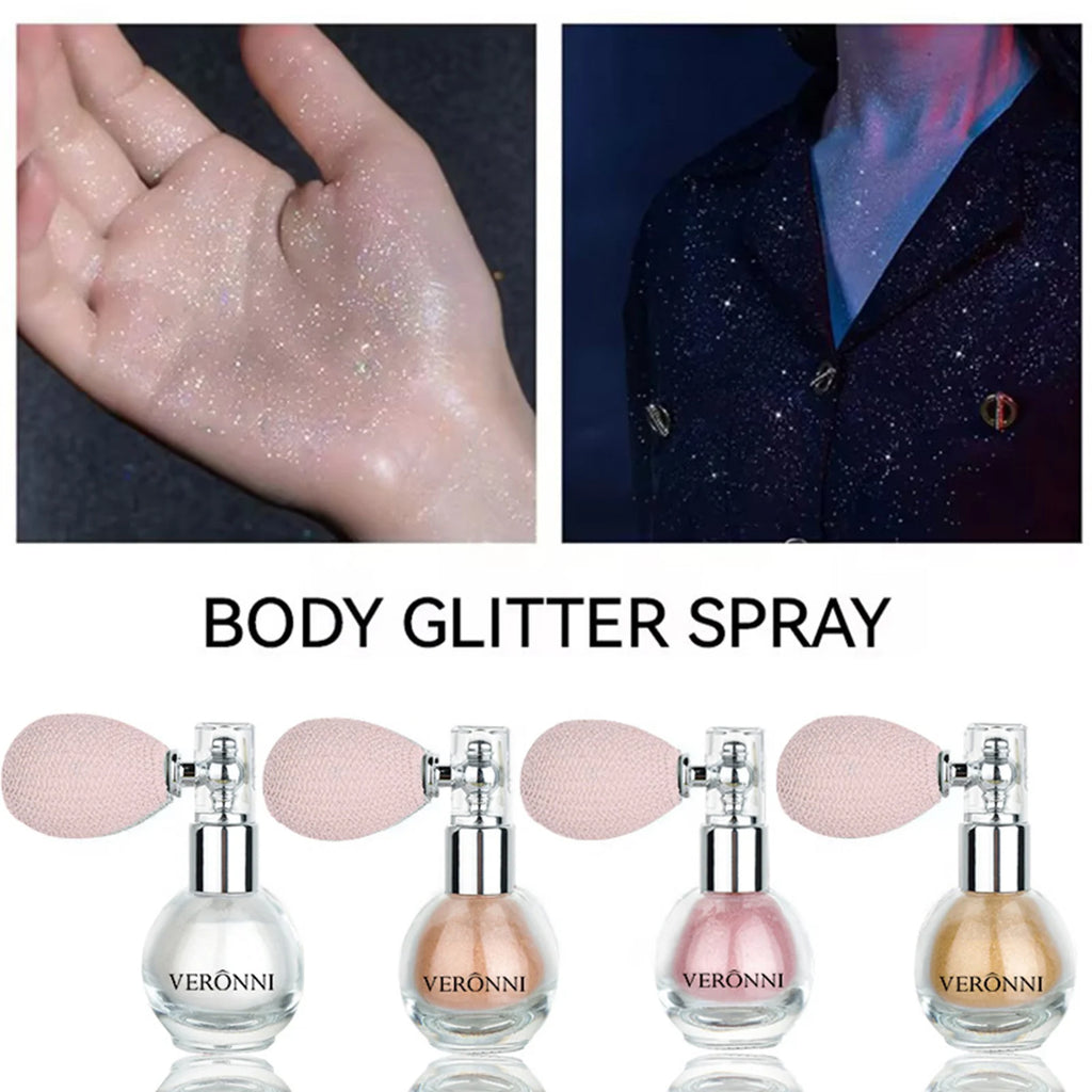 Glitter Body Highlighter Spray – Hair, Face & Skin Shimmer