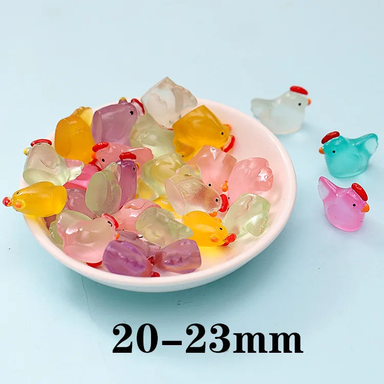 Glow-in-the-dark Kung Fu Chicken Simulation Resin Yellow Cartoon