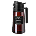 16oz 2-in-1 Glass Oil Dispenser and Spray Bottle Leakproof Olive Oil Sprayer Suitable for Cooking Baking Barbecue Fryer Kitchen Oasis Select Brown black