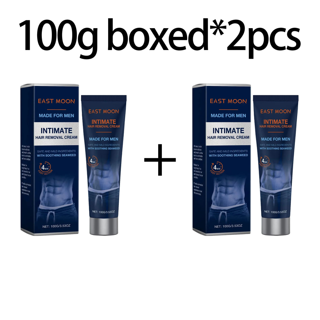 East Moon Men's Hair Removal Cream – Gentle Body Depilatory 100g Hair Removal Cream Oasis Select 2pcs