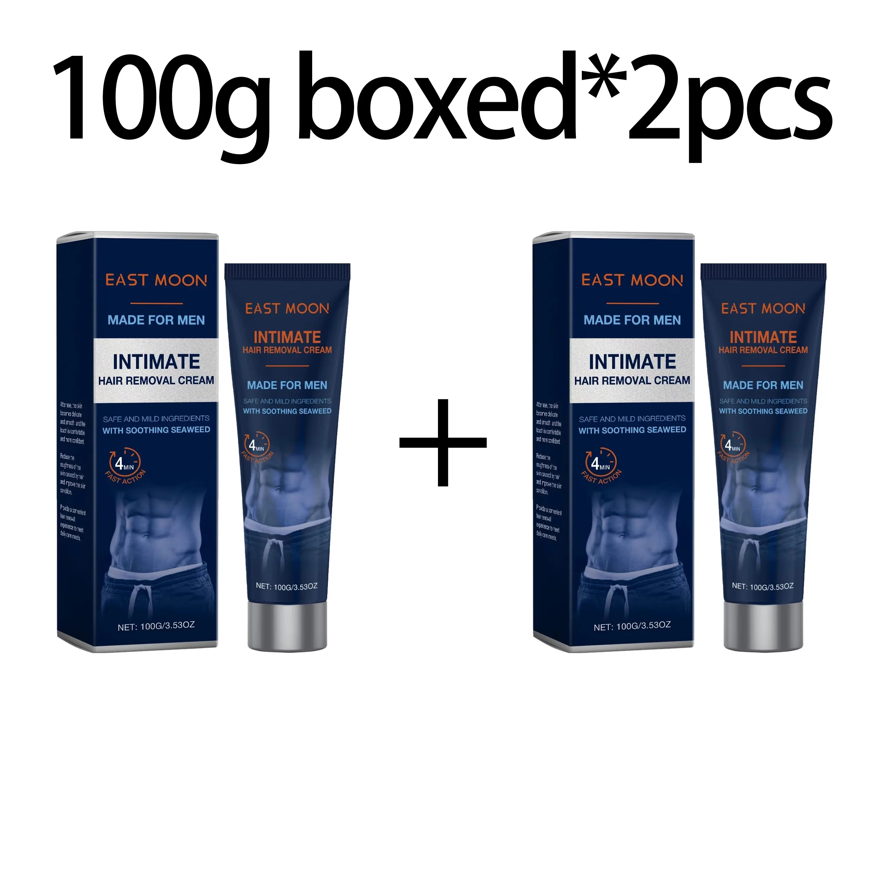 East Moon Men's Hair Removal Cream – Gentle Body Depilatory 100g Hair Removal Cream Oasis Select 2pcs