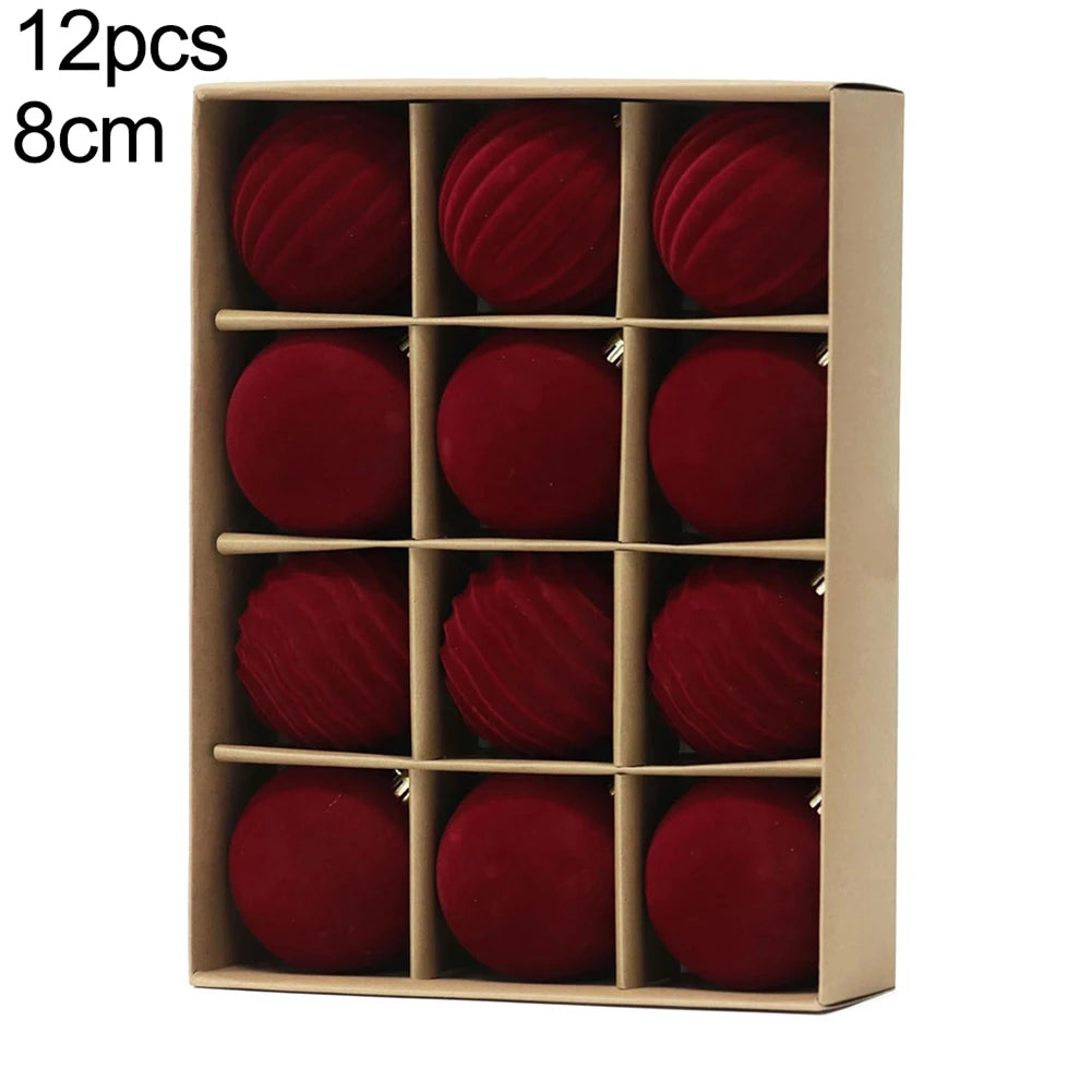 Festive Decor Christmas Ball Set 6cm Diameter 8cm Diameter Creative Arrangement Home Decoration Lightweight Design Oasis Select Wine red 8cm China Mainland
