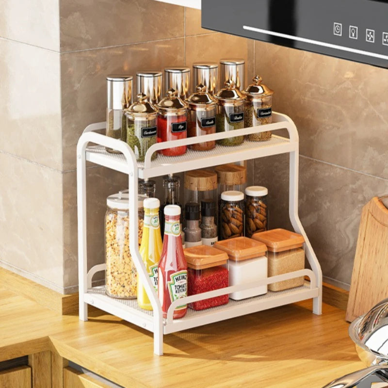 Kitchen Seasoning Shelf Seasoning Spice Jar Storage Box Multifunctional Countertop Oil Salt Sauce Vinegar Storage Rack Oasis Select