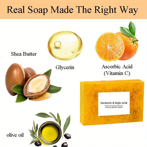 10PCS Handmade Turmeric Acid Soap, Three in One, Turmeric Acid Bath Moisturizing Soap, Suitable for Both Men and Women Oasis Select