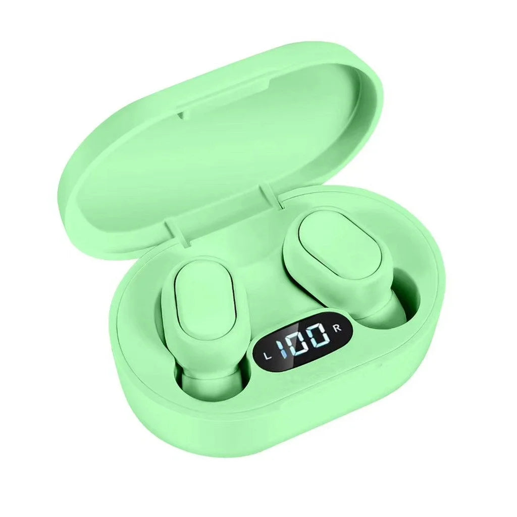 E7S TWS Wireless Headphones Bluetooth Earphone Control Sport Headset Waterproof Microphone Music Earphone Work On All Smartphone Oasis Select Green