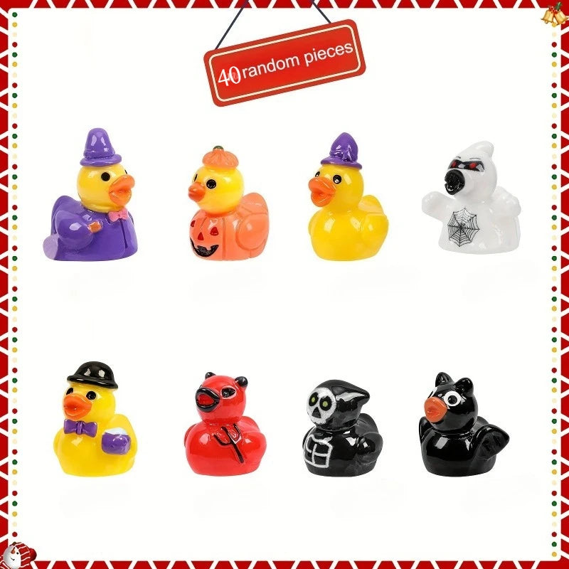 40 sets of Halloween mini ducklings, with 8 different styles randomly distributed, suitable for garden decoration Oasis Select