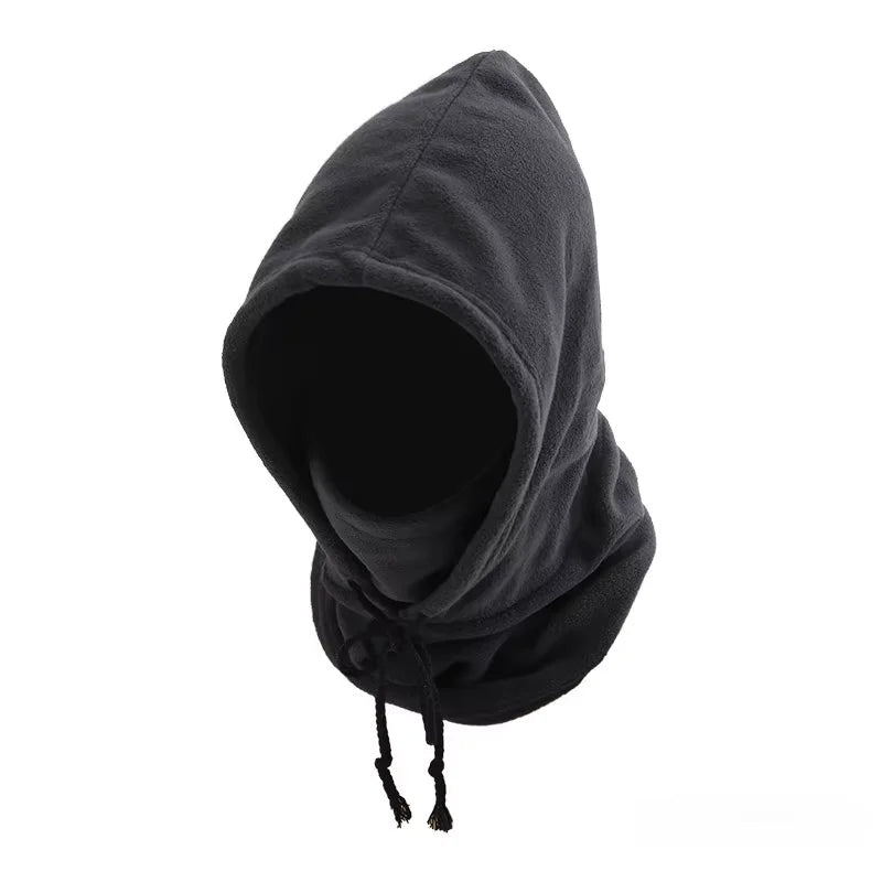 Unisex Winter Balaclava Knit Hood - Windproof Mask with Drawstring, Motorcycle Riding Headgea Warm Knitted Cap Cold Weather Oasis Select Grey
