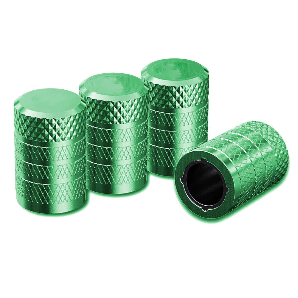 Tire Valve Stem Caps 4pcs Aluminum Tire Valve Cap Set Corrosion Resistant Stem Covers for Cars Trucks Motorcycles SUVs and Bikes Oasis Select Green