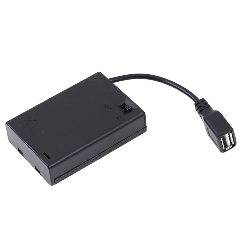3×AA Battery Holder Box USB Power Supply for LED Strip Lights