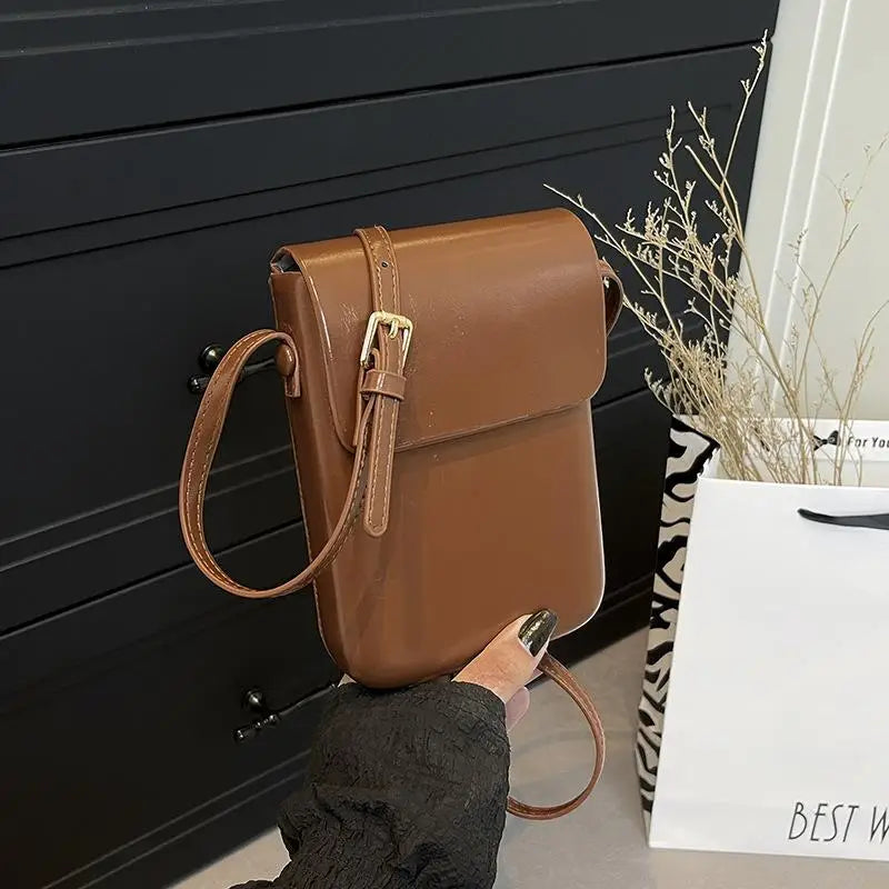 Women's Minimalist Crossbody Phone Bag | Small PU Shoulder Purse
