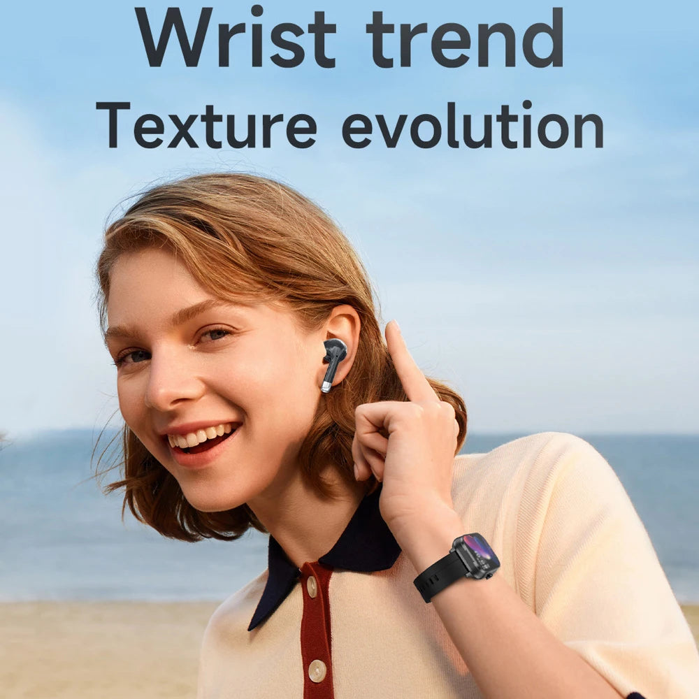 2 In 1 TWS Headset Bluetooth Call Smart Watch Sport Fitness Waterpoof Heart Rate Music Playing Weather Headphone Smartwatch NFC Oasis Select