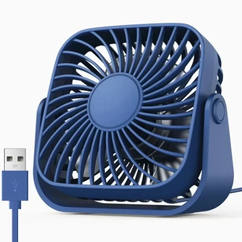 USB Desktop Small Fan Mini Desktop Ultra Quiet 3-speed adj High Power Removable Fan for Office Outdoor Library Dormitory Oasis Select K52 Blue