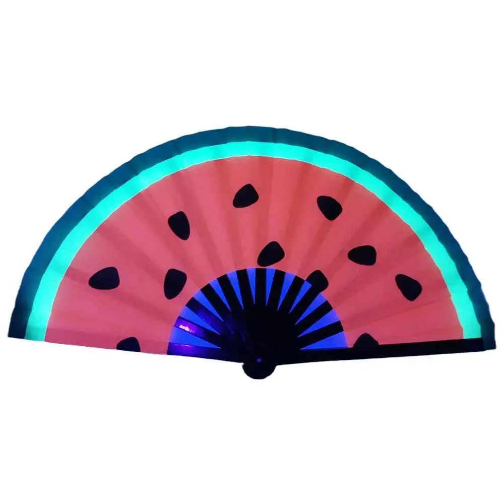 Foldable Bamboo Fan Lightweight Holding Laser Colors Hand Portable