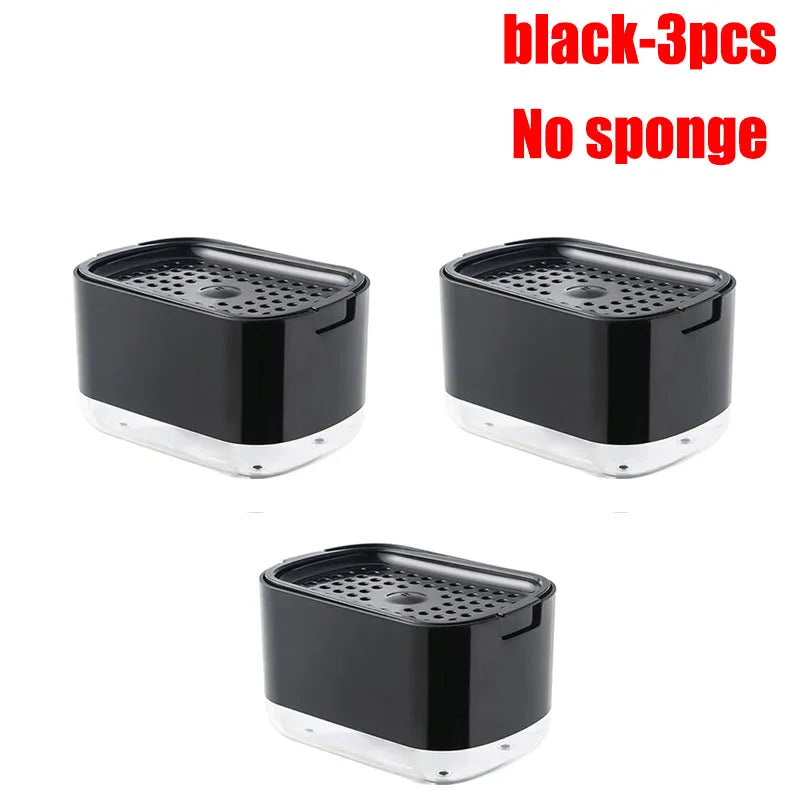 Dishwashing Liquid Dispensers Kitchen Soap Dispensers Dish Soap Dispenser Kitchen Detergent Large Capacity Sink Automatic Home Oasis Select black-A-3pcs