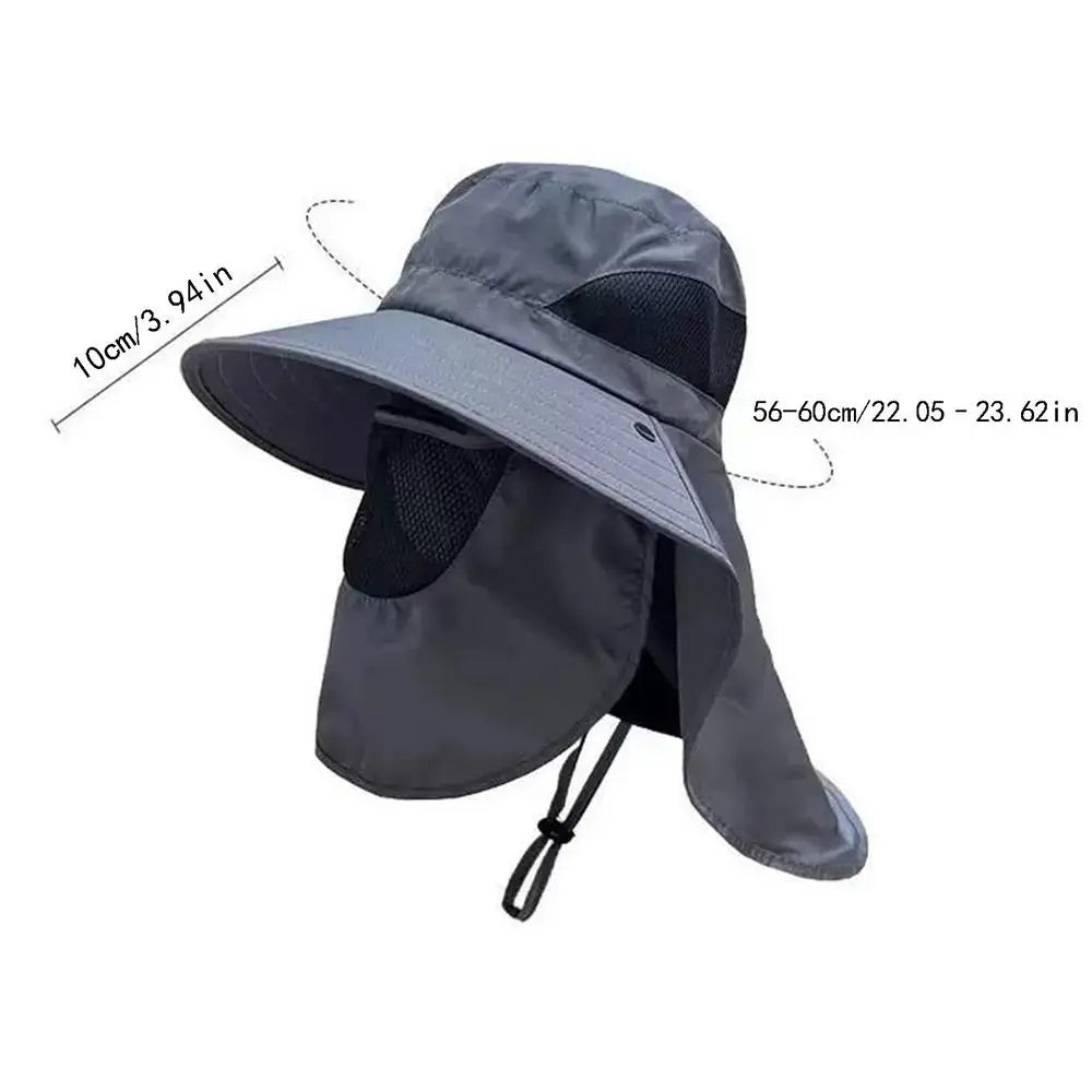 Fishing Hat Summer Sun Hats UV Protection Outdoor Fishing Caps For Hiking Camping Visor Bucket Hat Neck Flap Fisherman Hat Oasis Select Dark Gray