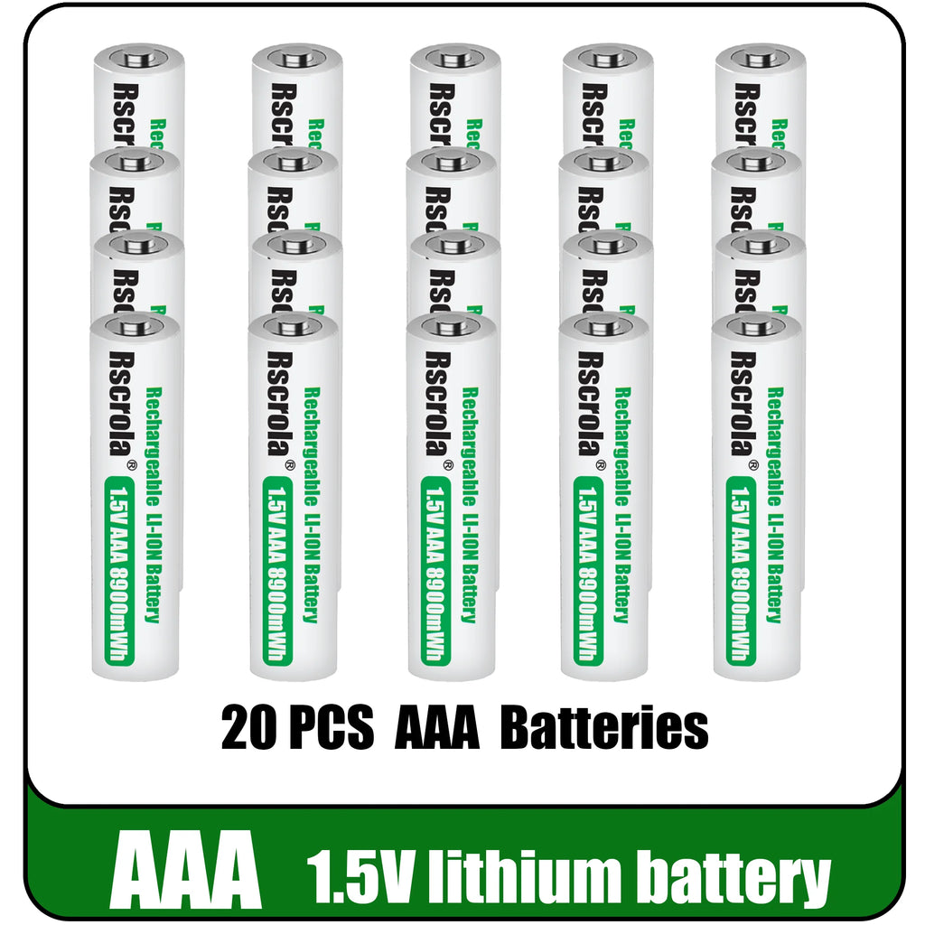 Universal Rechargeable 1.5V AAA 8900mWh Lithium ion Battery Fast charging with Charger for Camare Clock Mouse Fan Electric Toys Oasis Select 20 PCS Batteries 1.5V China Mainland