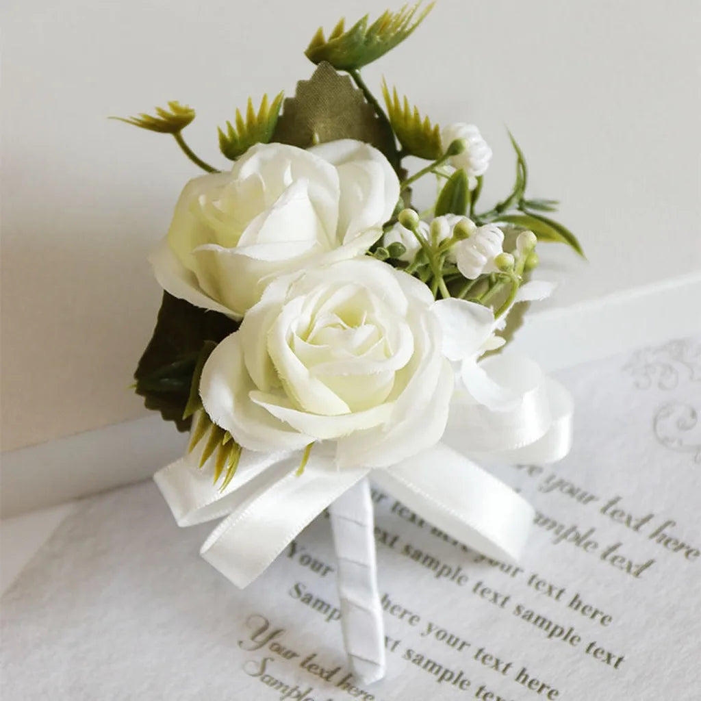 Artificial Fabric Corsage & Wrist Flower | Satin Wedding